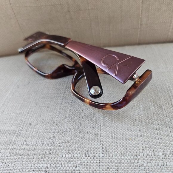CK Calvin Klein Women Eyeglasses Sunglasses Frame Brown Tortoise Glasses - Picture 8 of 11